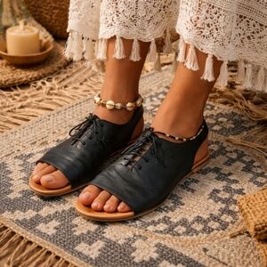 Roamers By Ego-trip Buttery Soft Leather Ankle Strap Sandals